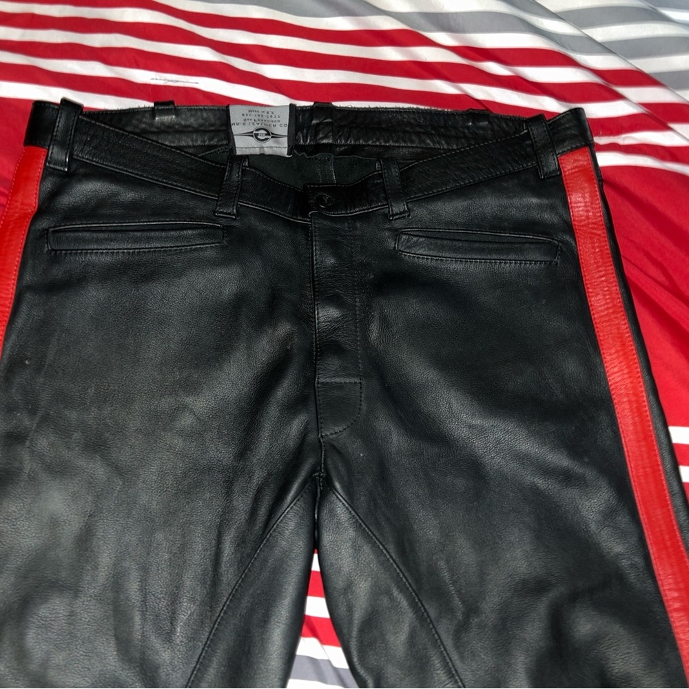 Leather motorcycle racing pants
